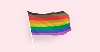 Pride flag hangs outside city building