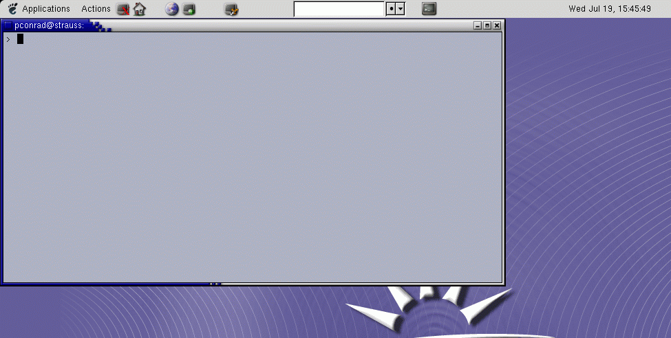 XTerm on strauss shown on the SunRay Desktop