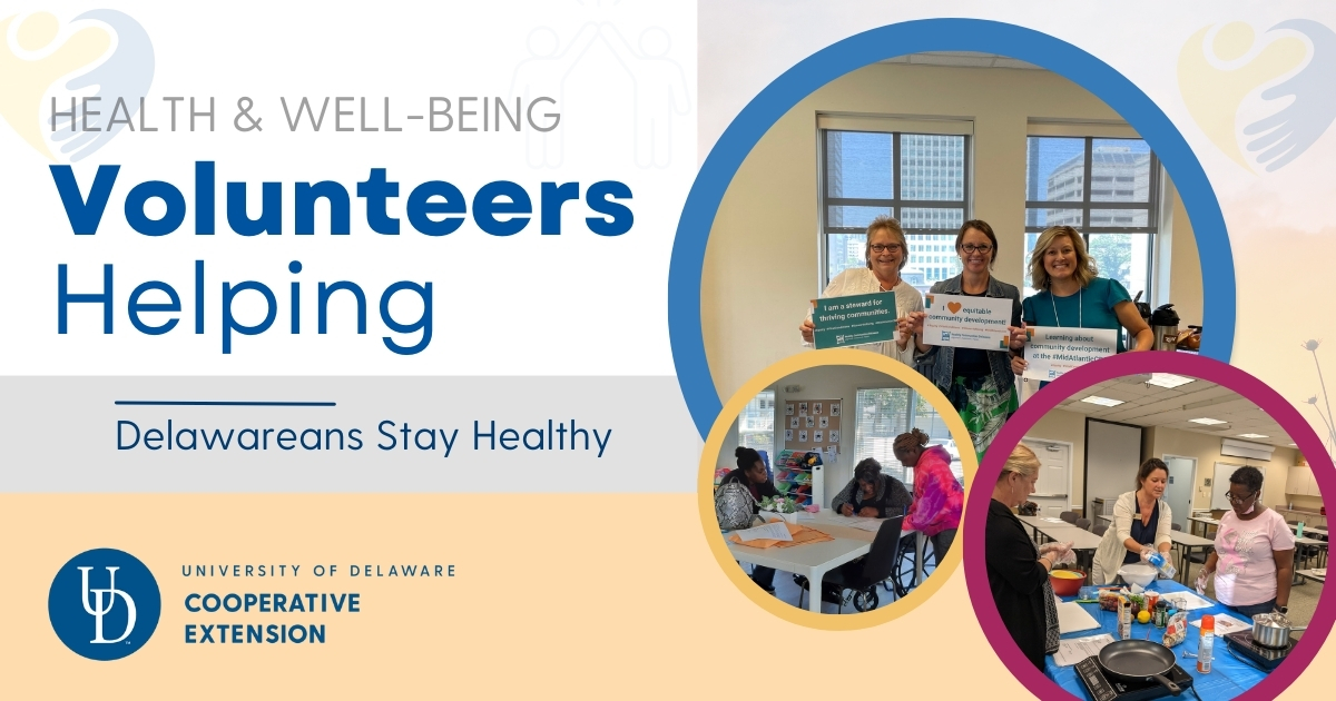 Volunteers Helping Delawareans Stay Healthy featured article image with three photos of volunteers