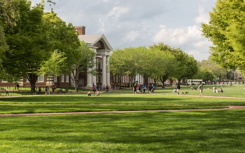 Landscape shot of The Green on UD's Newark campus