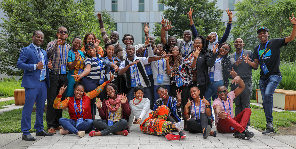 A group photo of the 2019 UD Mandela Washington Fellows