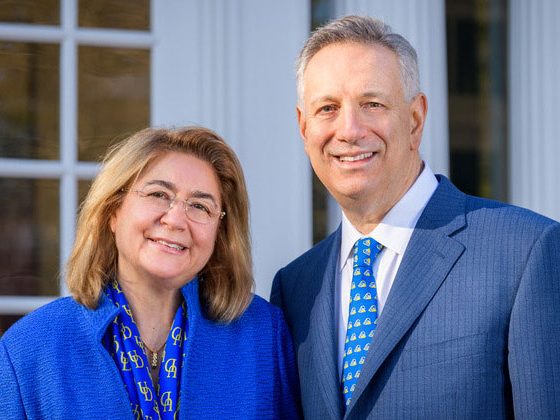 President Dennis Assanis and his wife Eleni Assanis at the Campaign launch.