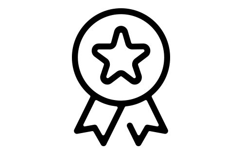 Star badge icon. 