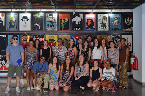 Image of participants of a study abroad trip to Cuba
