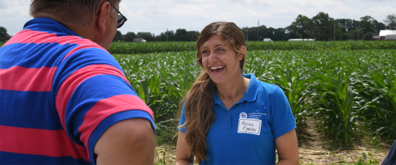 Plant Pathologist Alyssa Koehler meets with industry pros during field tours