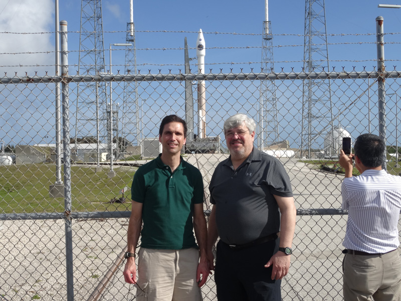 University of Delaware Professors William Matthaeus (left) and Michael Shay (right) were at Cape Canaveral, Fla., for the launch of NASA’s Magnetospheric Multiscale (MMS) mission. Both are part of the team analyzing data gathered by instruments on the mission’s four spacecraft.
