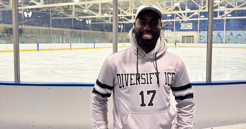 As founder of the Diversify Ice nonprofit, UD alumnus Joel Savary also coaches Howard University’s new team, which competed at its first-ever event at UD earlier this week. 