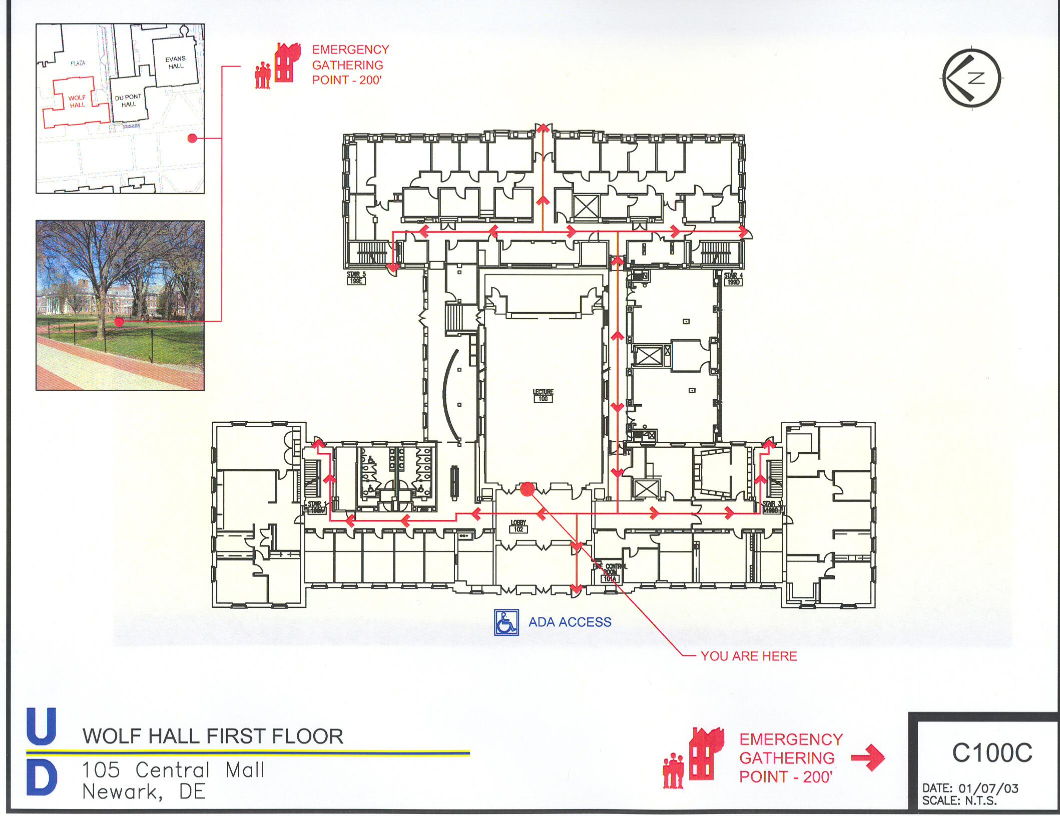 Sample Evacuation Plan of Wolf Hall