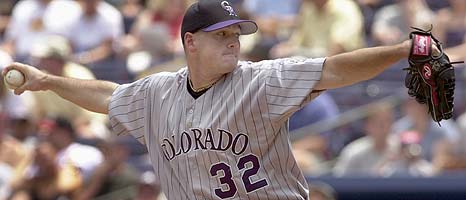 Rockies rookie Jason Jennings went 16-8 with a 4.52 ERA in 2002.