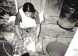 woman washing
