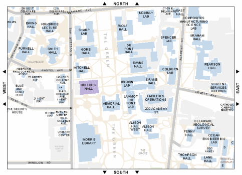 A Map of the Central UD Campus