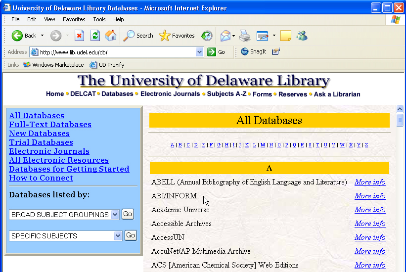 screenshot of UD lib
databases without proxy