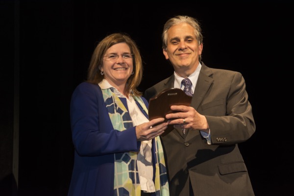 Chris Cook and Tom LaPenta during John Warren Excellence in Leadership Award presentation