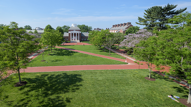 The Green during the week before Commencement. - (Evan Krape / University of Delaware)