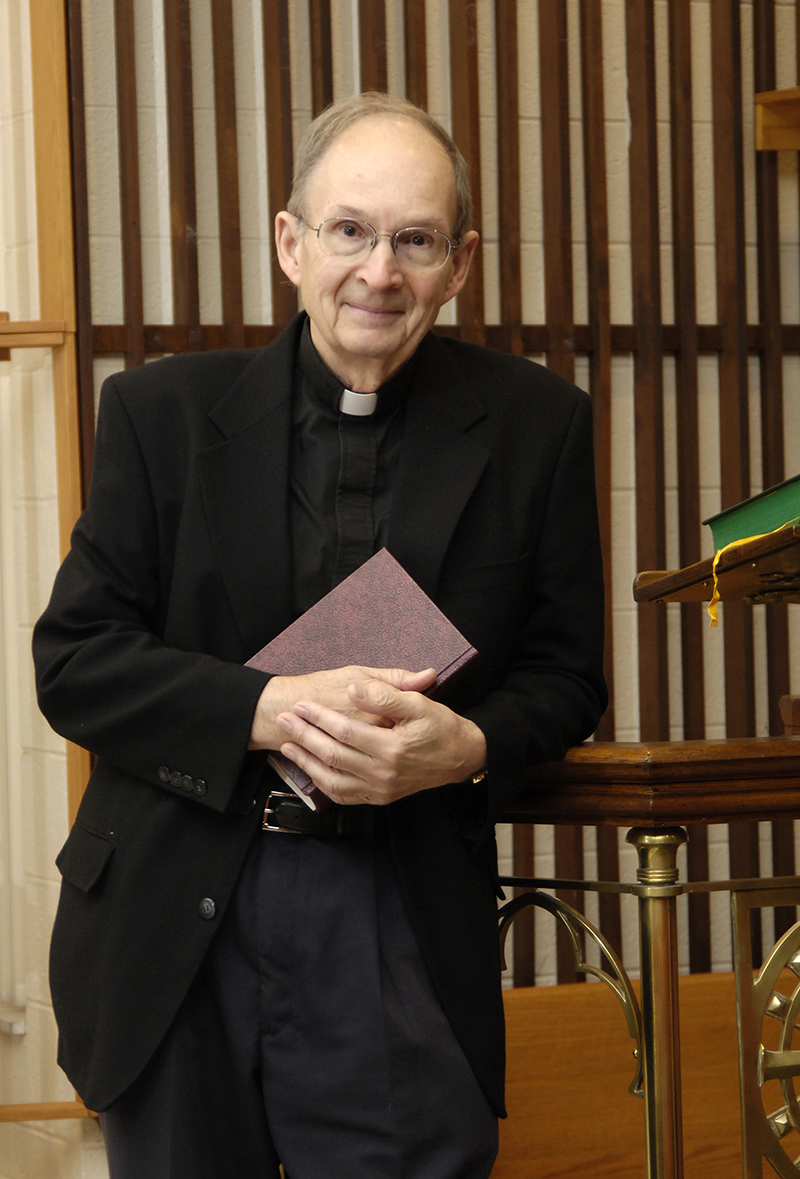 Father Szupper in his parish of the St. Thomas More Oratory on the Campus of the University of Delaware.