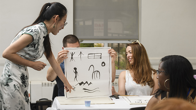 AW's Calligraphy Class - 2016 Alumni Weekend holds a calligraphy class for alumni on Saturday, June 4th, 2016.