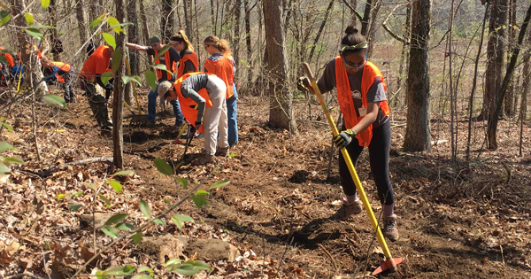 University of Delaware students will have the opportunity to continue building & maintaining the Cumberland Trail with UDaB in Dayton, Tennessee. This environmental stewardship project is one of 25 programs offered during Spring Break 2018. 
