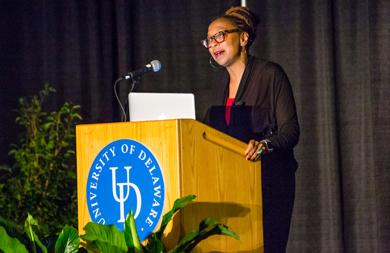 Activist and law professor Kimberlé Crenshaw speaks at UD's Trabant University Center as part of Black History Month.