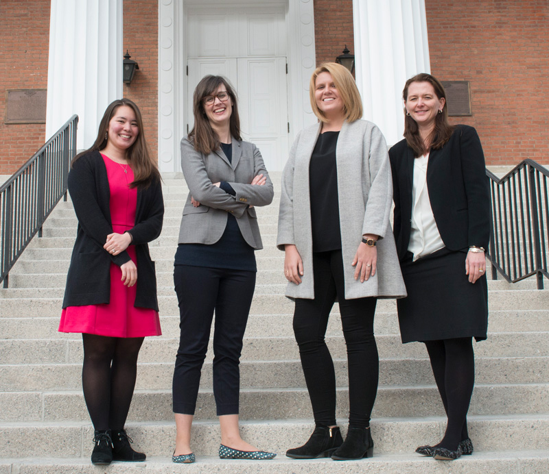 UD art history doctoral students (from left) Meghan Angelos, Emelie Gevalt, Galina Olmsted and Tiarna Doherty are part of the curatorial track program that is supported by the Mellon Foundation.