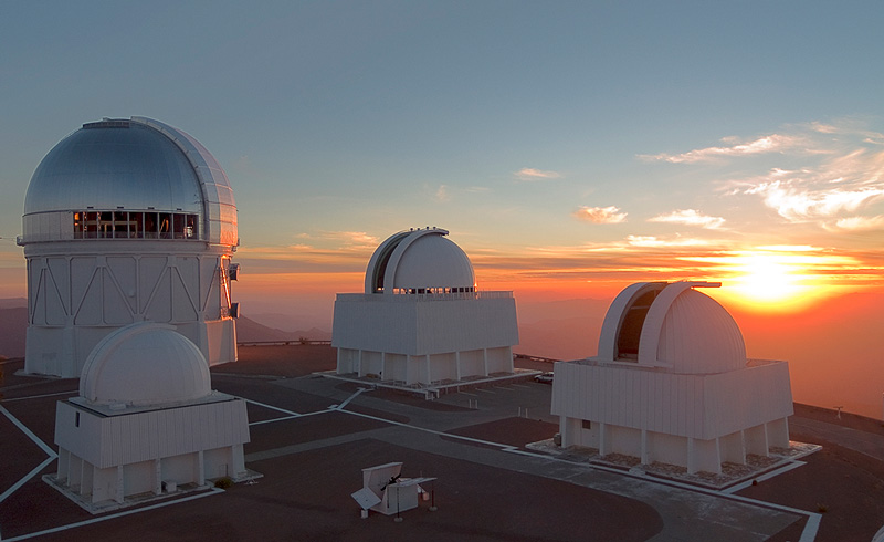 The sun sets at Cerro Tololo Inter-American Observatory in Chile, one of three observation sites now available to Delaware astronomers.