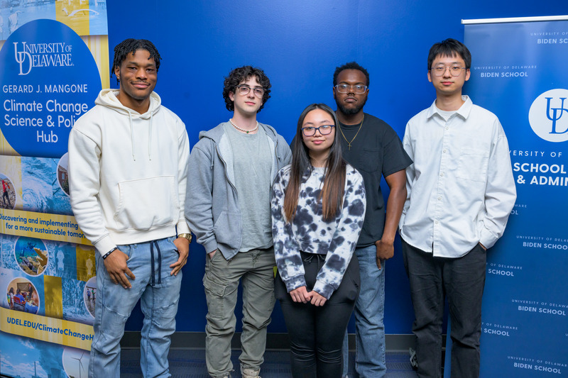 Tyran Rice Jr., Michael Bocelli, Kori Nguyen, Christopher Bennett and Ziyi Zhou were the team behind “Climate Chantey,” the video game that placed first in the women’s leadership category of the game jam. 