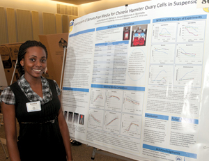 Joanna Adadevoh presents a poster on her undergraudate research project