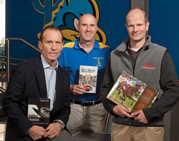 Holcomb, Nye and Brown with their books