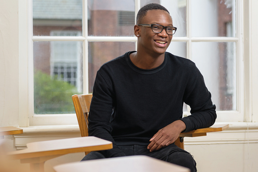 Amos Tarley, AS19, is one of 31 students from this year’s UD Scholars program, which bridges the gap between preparation and ability for historically underrepresented students.