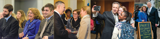 Photos of President Assanis on campus