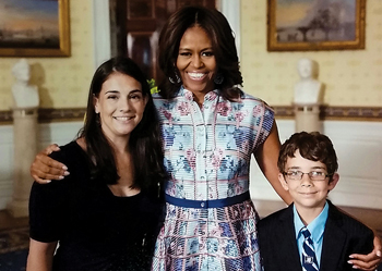 Braeden and Christy Mannering with former First Lady, Michelle Obama