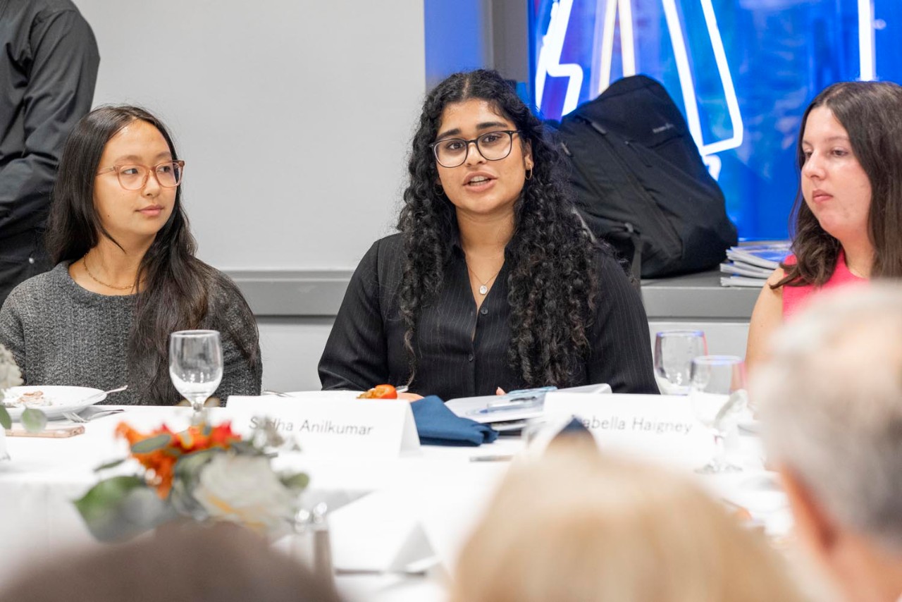 Students attend and participate at the first meeting of the President's Student Advisory Council