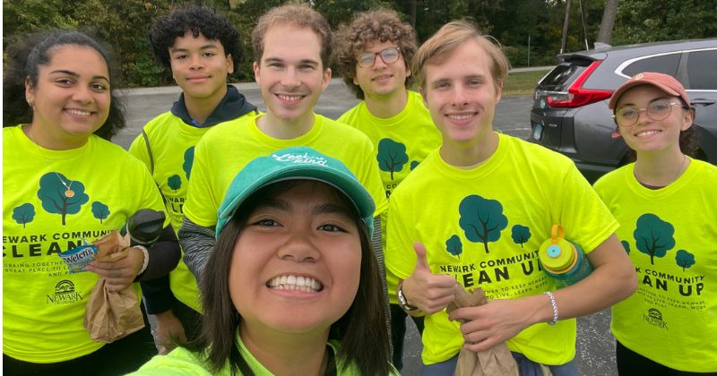 Group of students in bright matching tshirts