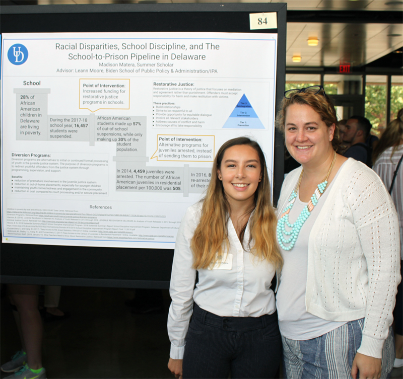 Madison Matera with staff mentor Leann Moore during her poster presentation Madison Matera with staff mentor Leann Moore during her poster presentation