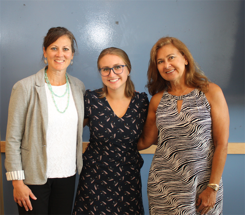 Sarah Mazzarella with her staff mentors Julia O'Hanlon and Marcia Scott. Sarah Mazzarella with her staff mentors Julia O'Hanlon and Marcia Scott.