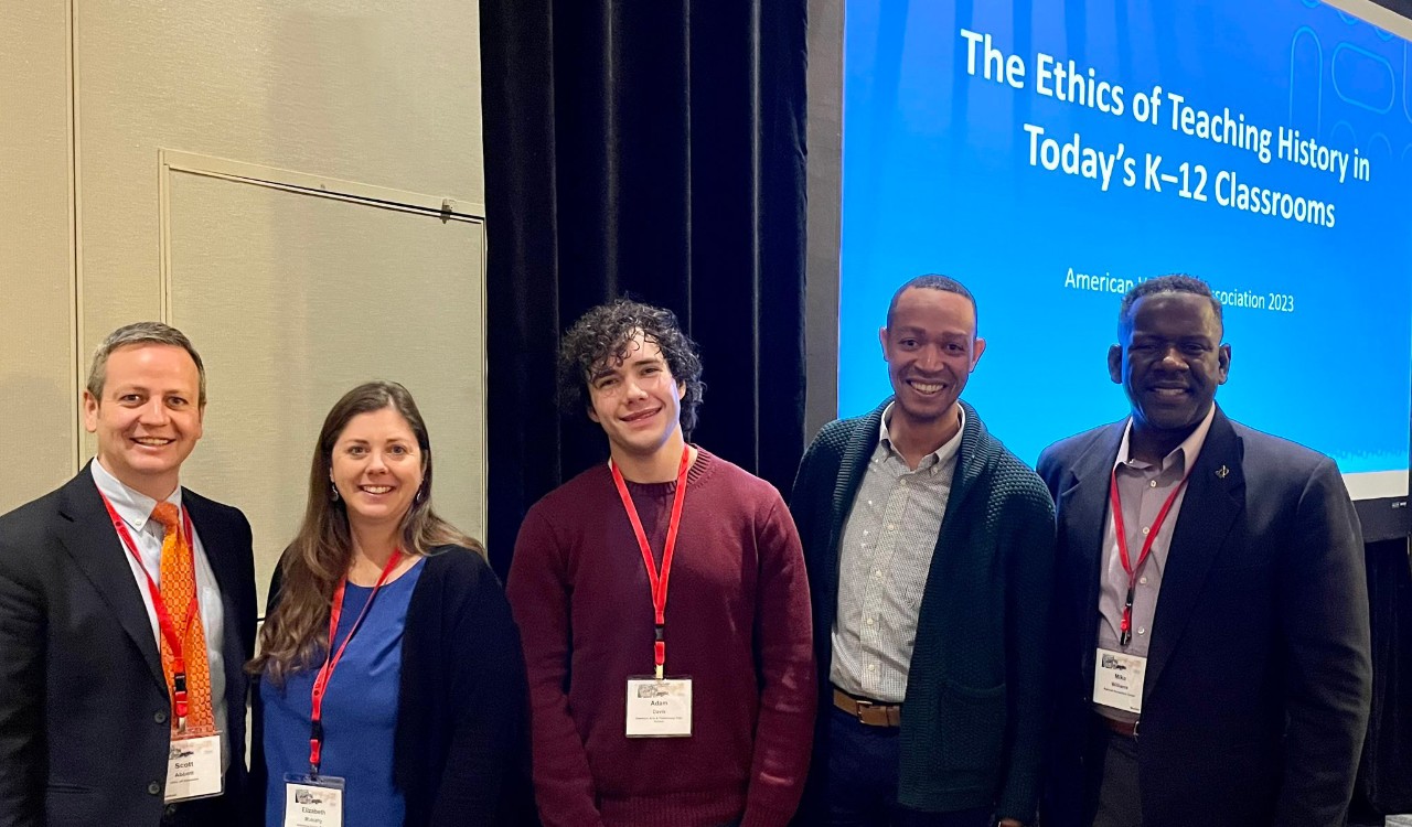 Pictured here from left to right: Scott Abbott poses with panelists Elizabeth Mulcahy, Adam Davis, Tyrone Shaw, and Mike Williams. Jenny McMillan, the President of JennyGems, is pictured here for First State Insights podcast episode on Making It in Delaware (And the USA).