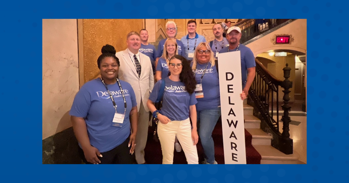 IPA Assistant Policy Scientist Attends MSA Conference A group photo featuring Chase Barne with fellow local government and Main Street organization leaders from Delaware