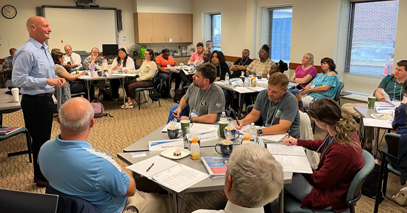 Former Delaware Secretary of State Jeffrey Bullock speaks to Democracy Project 2025 participants