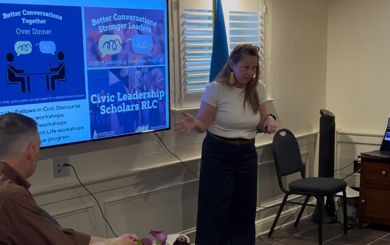 Kara Dillard doing a presentstion at the SNF Ithaca National Leadership Summit