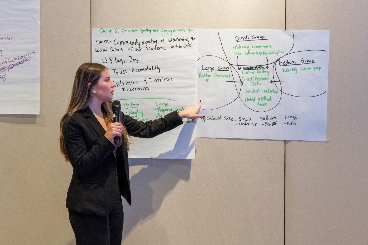 SNF Ithaca Student Leader Adrianna Mazzio at the SNF Ithaca National Student Dialogue