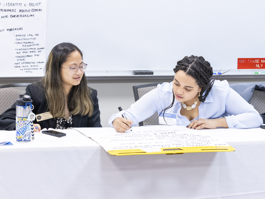Students attend the National Student Dialogue hosted by the Biden School's SNF Ithaca Initiative