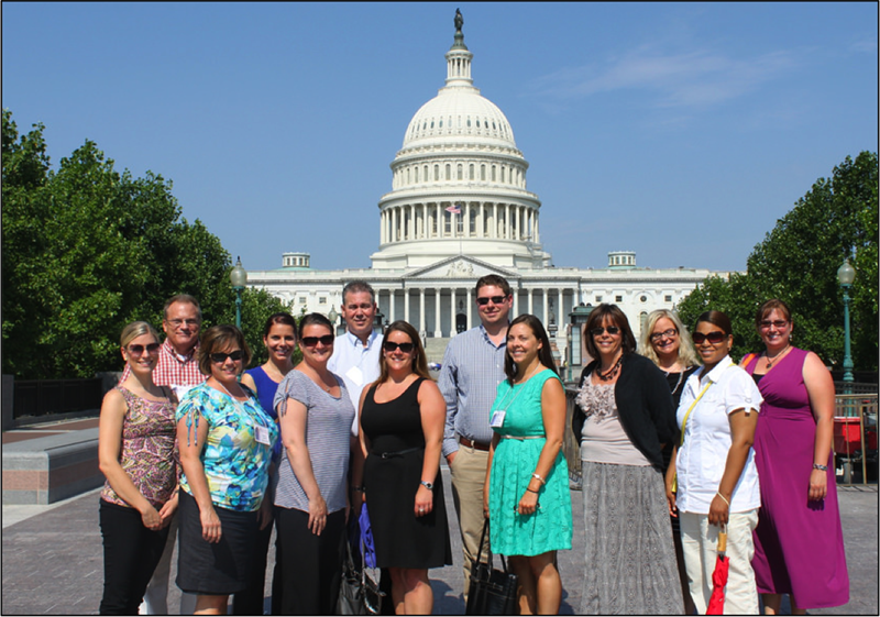 Democracy Project 2016 scholars stand outside in Washington, D.C., in front of the Capitol Building
