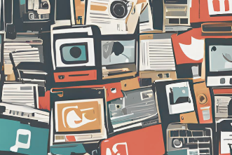 Photo illustration representing the digital advertising age featured on a SNF Ithaca Research Scholar white paper cover