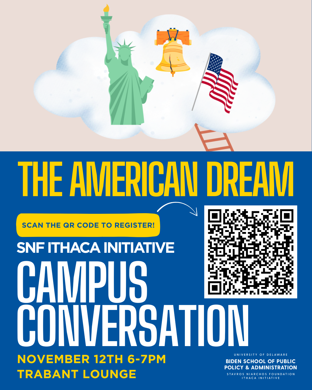 Campus Conversations flyer for The American Dream