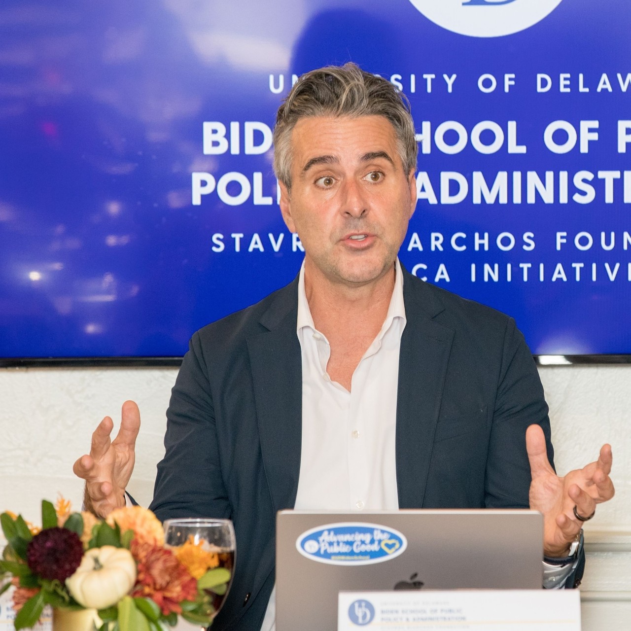 Photo of John Della Volpe speaking at the 2021 SNF Ithaca Leadership Summit