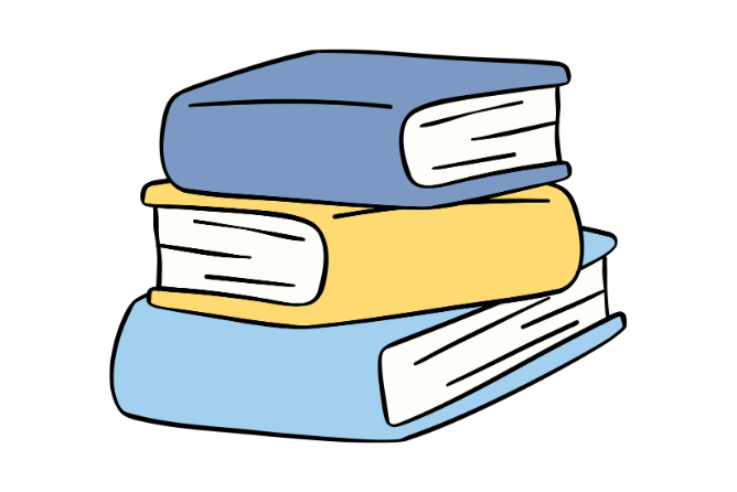 Graphic of a pile of books to represent SNF Ithaca Senior Fellow Anurima Bhargava