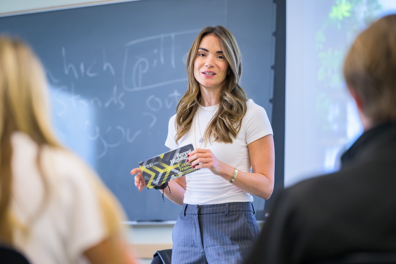 Senior Fellow Anna-Kynthia Bousdoukou teaching a classroom