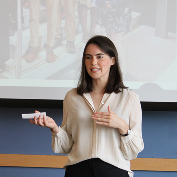 Student presenting during the summer program