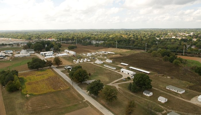 Aerial photo of the poultry facilities