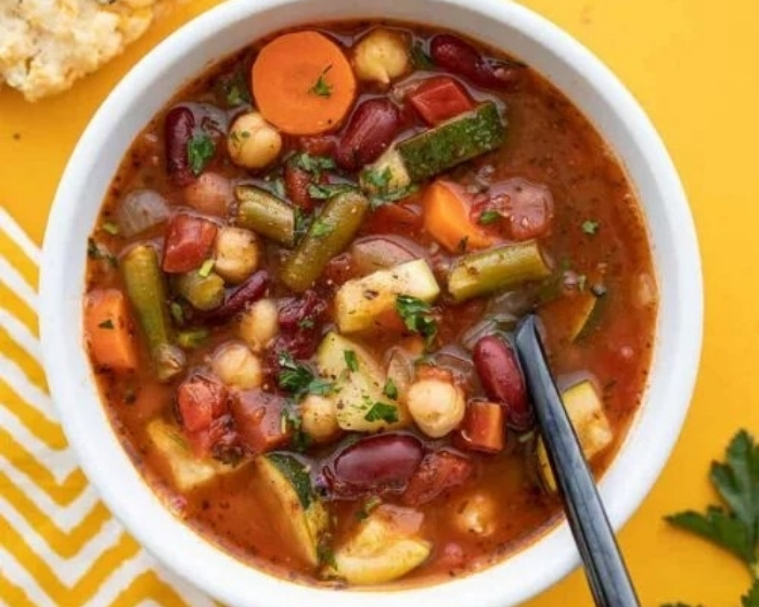 Vegetable minestrone soup.