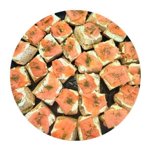 Smoked Salmon Focaccia Crustini
